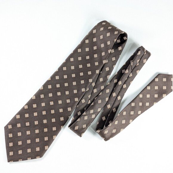 Christian Dior Monsieur Polyester Neck tie chocolate brown mens suit accessory - Picture 1 of 9